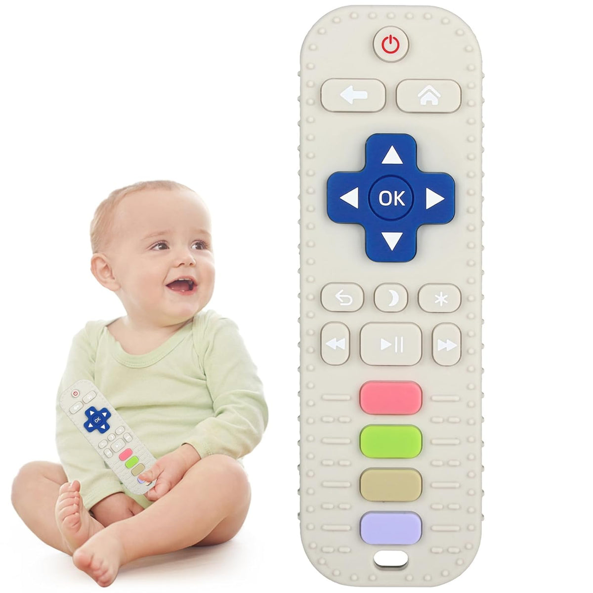 Chuya Silicone Remote Teethers Baby Teething Toys, TV Remote Teether for 3-6-12-18 Months Babies