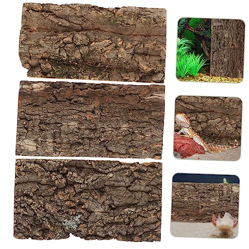 Ipetboom 6pcs Bark Decorative Background for Aquarium and Reptile Tanks Lifelike Terrarium Wall Decor for Bearded Dragons Frogs and Snakes