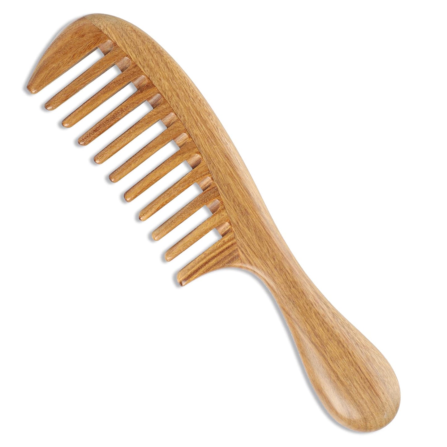 Onedor Handmade Sandalwood Hair Combs Set - Anti-Static Scented Wooden Wide Tooth And Fine Tooth Combs For Natural Hair Detangli