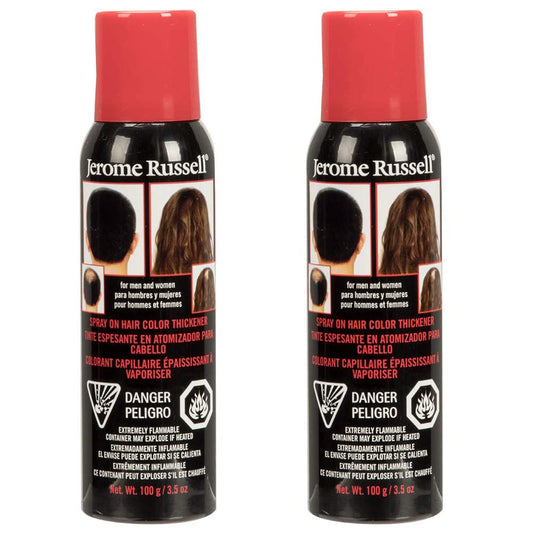 Jerome Russell Spray-On Color Silver / Gray Hair Thickener, For Fine And Thinning Hair, Conceals Bald Spots, Grey Hair, Hides Ro
