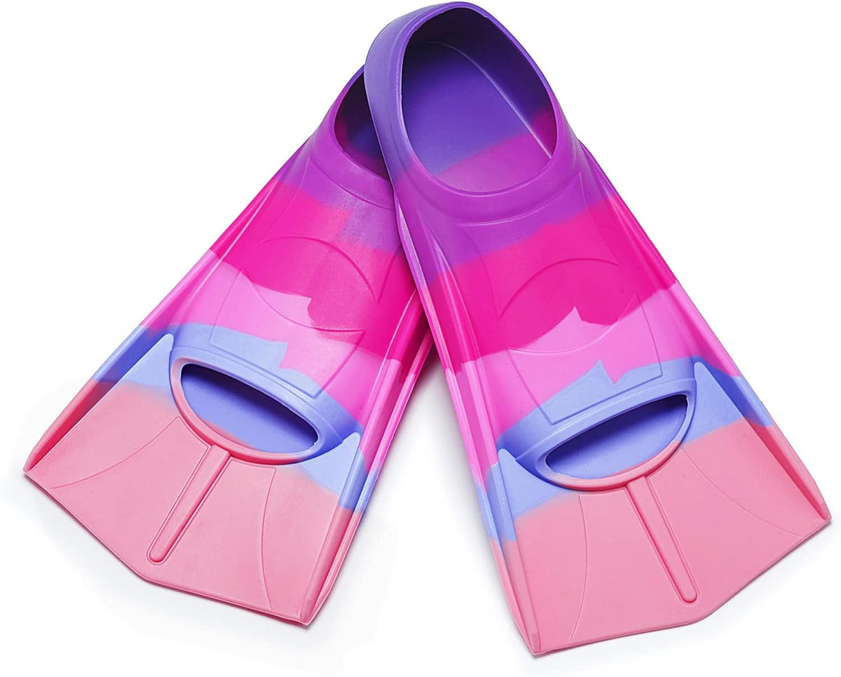 Kids Short Swim Fins, Lap Training Flippers for Pool Youth Beginners
