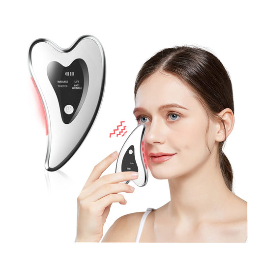 Leyok Electric Gua Sha Facial Tools - Face Sculpting Tool/Lift Device - Heated & Vibration & Red Light Massager, Anti-Aging & Wr