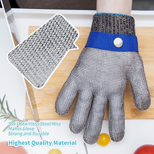 ARCLIBER Level 9 Cut Resistant Glove Stainless Steel Wire Metal Mesh Butcher Glove for Meat Cutting Oyster Shucking Chopping and Peeling - size: Medium (Pack of 1)