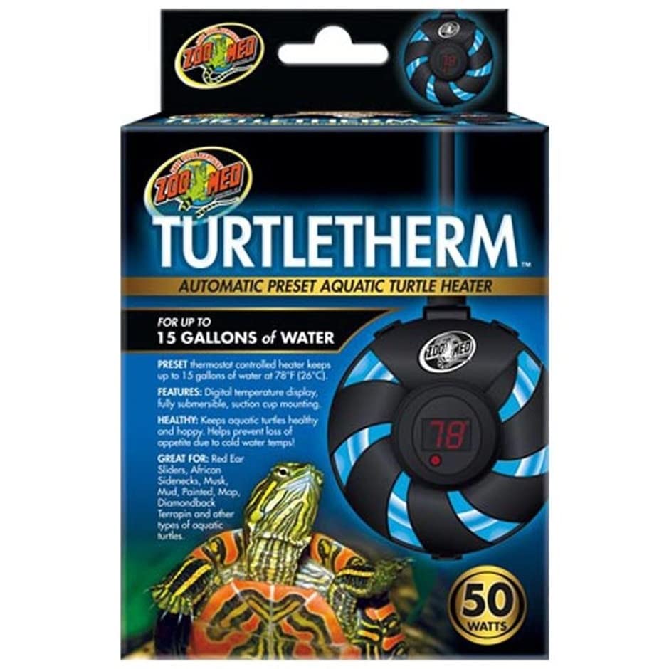 Zoo Med TURTLETHERM Automatic Preset Aquatic Turtle Heater (Up to 15 Gallons) 50 Watt - size: 50 Watt (Up to 15 Gallons)
