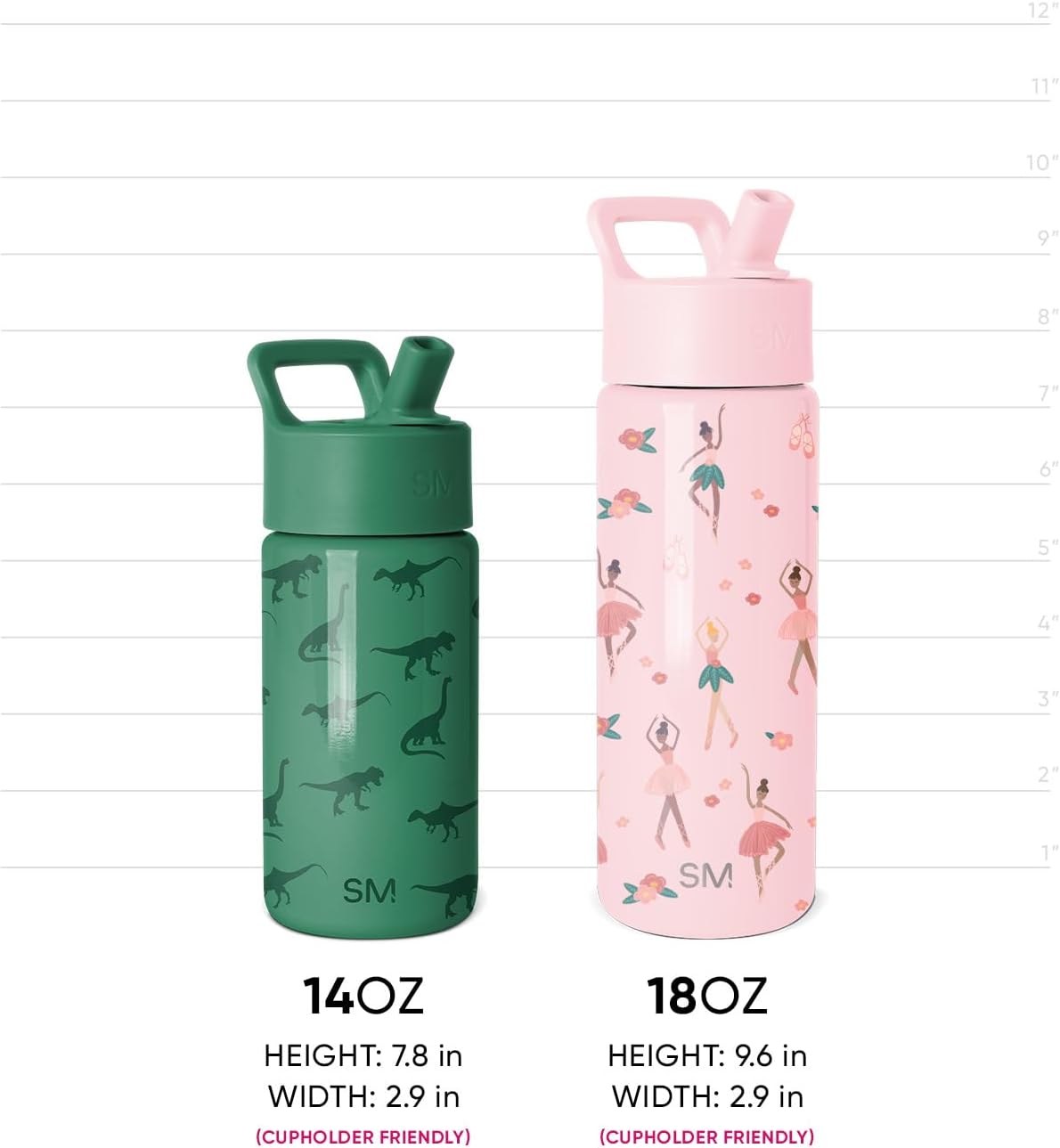 Simple Modern Marvel Spidey Kids Water Bottle & Toddler Cup | 14oz | Insulated Stainless Steel Spiderman Toddler Water Bottle, Kids Tumbler with Straw | Spill Proof for School, Girls, Boys