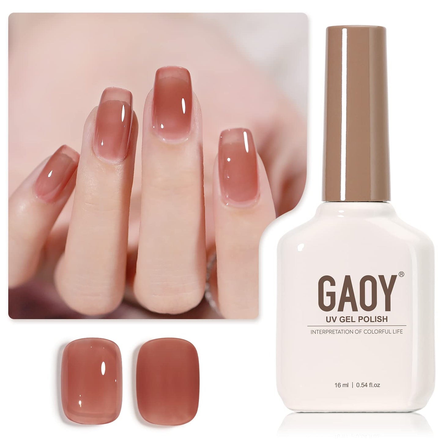 Gaoy Jelly Maroon Gel Nail Polish, 16Ml Sheer Spring Summer Translucent Color 1298 Uv Light Cure Gel Polish For Nail Art Diy Man
