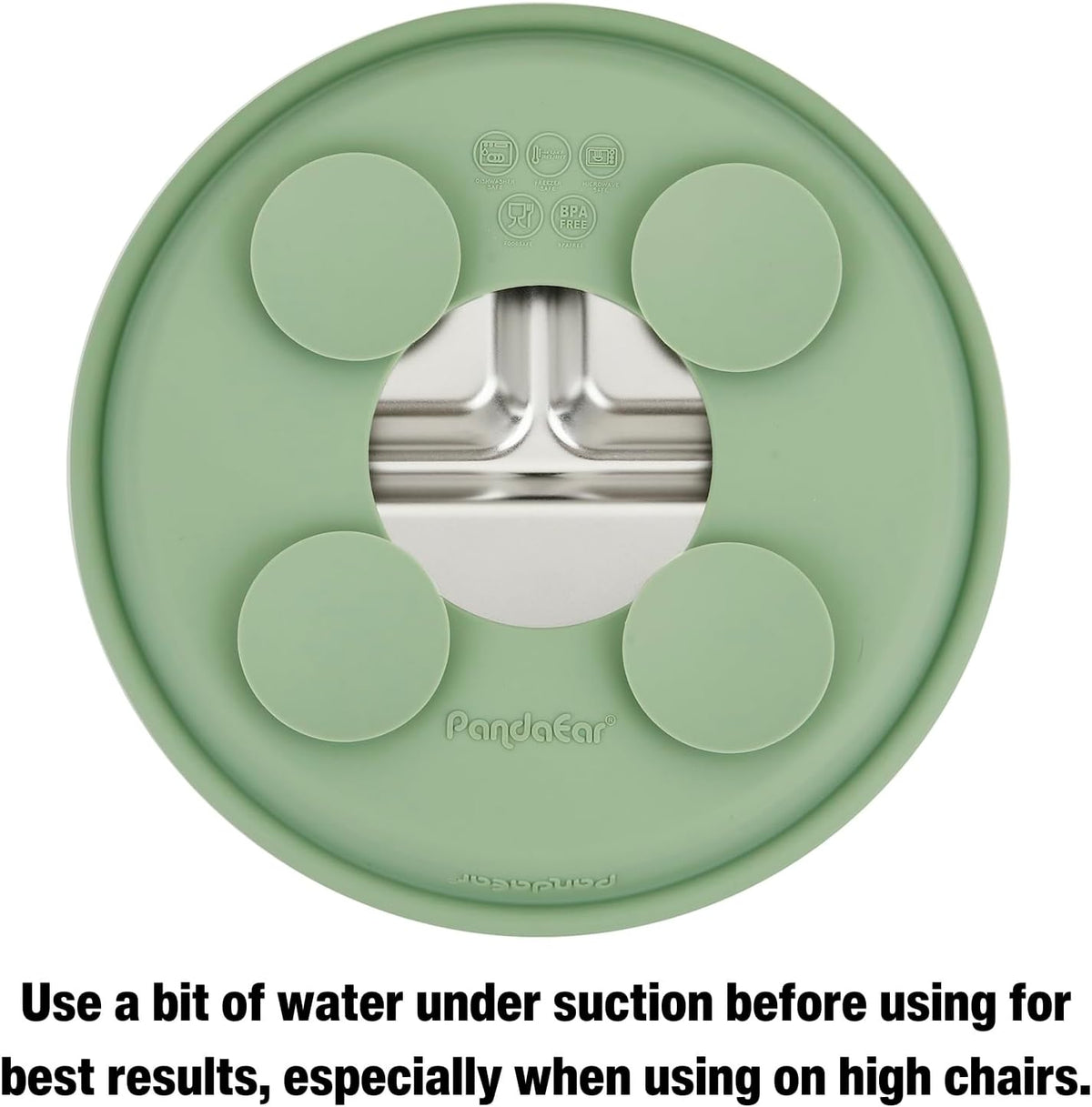 PandaEar 3 Pack Stainless Steel Baby Suction Plates, Divided Toddler Plate for Baby Led Weaning Supplies, Non-Slip Toddler Baby Feeding Set Dishwasher Safe (Blue/Green/Brown)