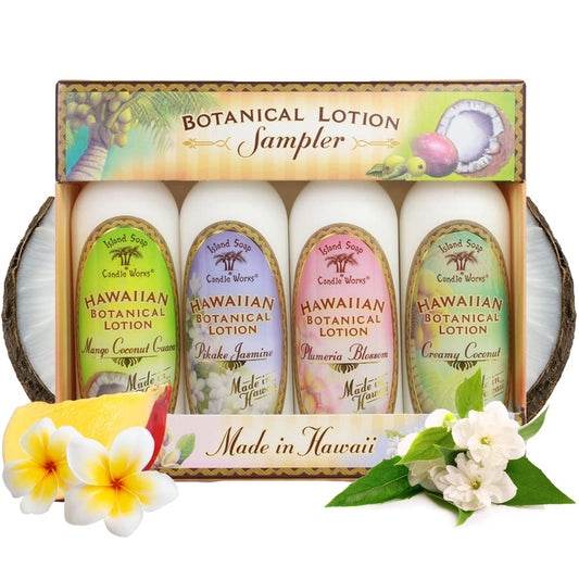 Island Soap And Candle Works Sampler Gift Set Scented Body Lotion For Men And Women - Paraben Free Body Moisturizer - Hydrating