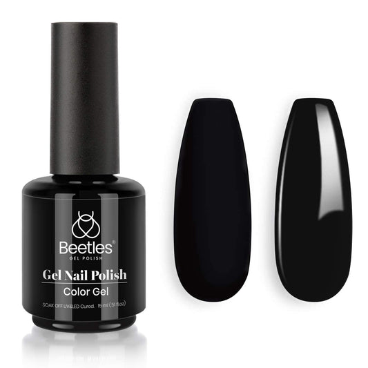 Beetles Gel Nail Polish, 1 Pcs 15Ml Audrey Black Color Soak Off Gel Polish Nail Art Manicure Salon Diy Nail Uv Lamp Gel Nail Des