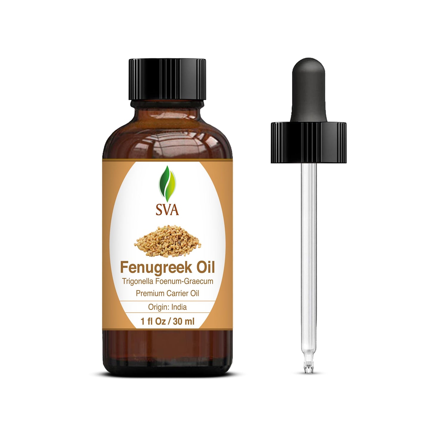 Sva Fenugreek Seed Oil - 1 Fl Oz - 100% Natural Cold Pressed Fenugreek Oil - For Face, Skin Care, Hair Care, Scalp Massage & Bod