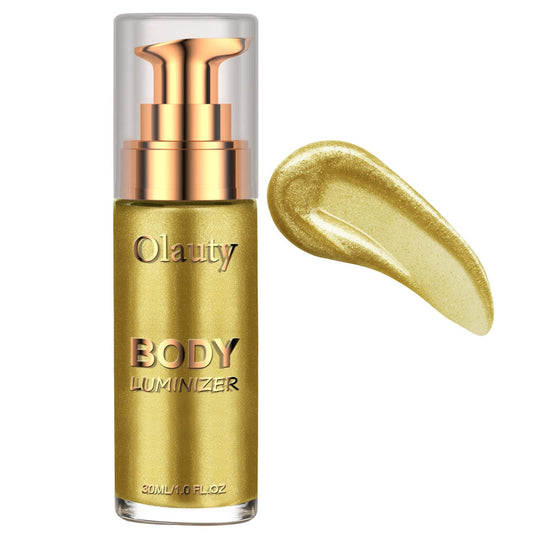 Liquid Illuminator, Firstfly Body Highlighter Makeup Smooth Shimmer Glow Liquid Foundation For Face & Body(#02 Metallic Gold)
