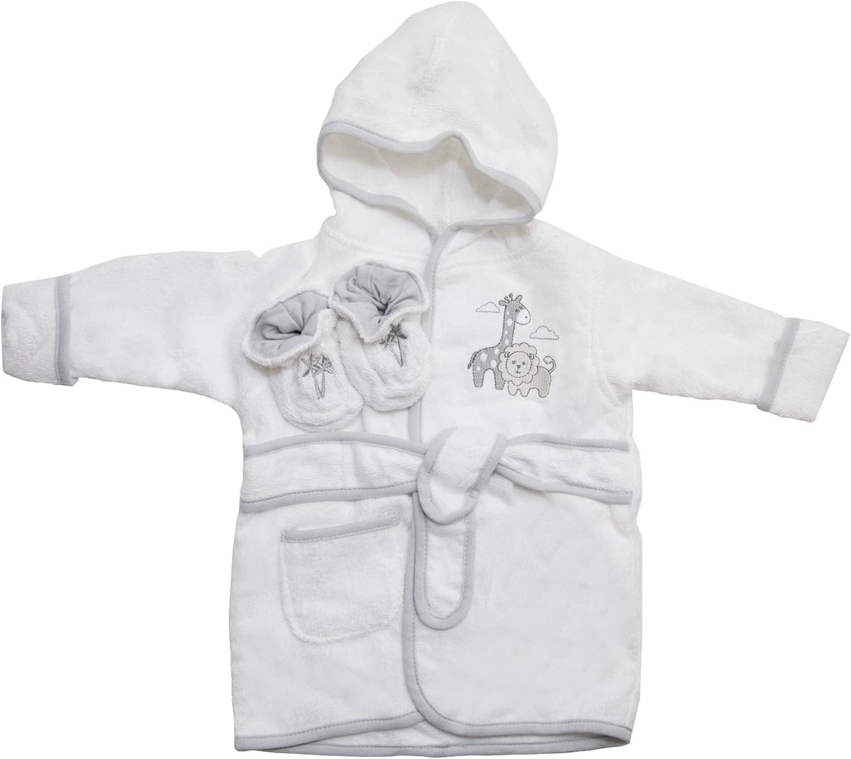 Spasilk 100% Cotton Hooded Terry Bathrobe with Booties Baby One Size Gifts — Shower
