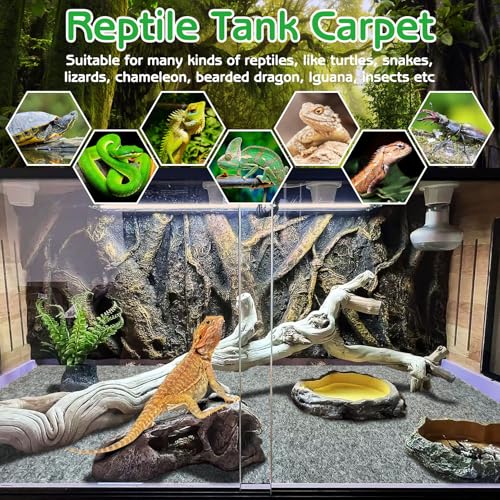 Tfwadmx Reptile Carpet, 2 Pack of Bearded Dragon Mat Terrarium Bedding Substrate Liner Reptile Mat for Snake Turtle Lizard Geckos Hermit Crabs (24'' X 16'')