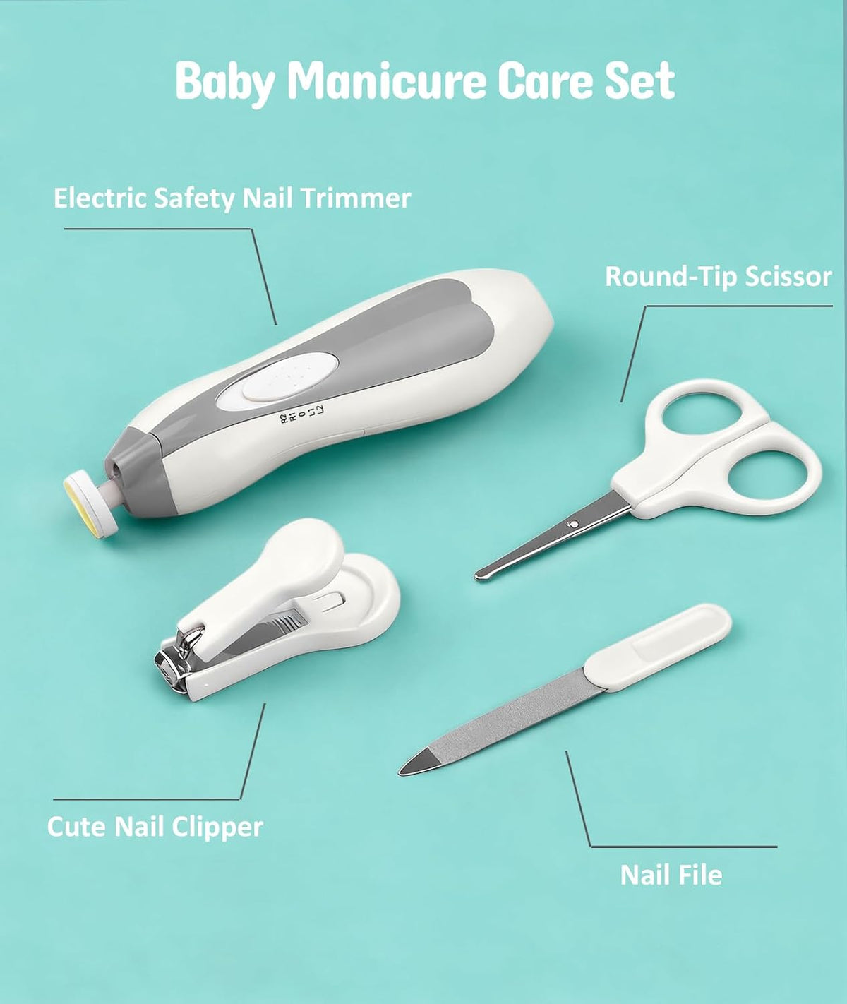 YASEW Baby Grooming Kit with Electric Nail Trimmer, Newborn Essentials | Hair, Nail, Nasal and Temperature Care, Home and Travel Ready, For Infants and Toddlers, Baby Shower Gift