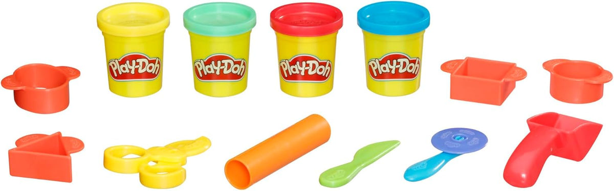 Play-Doh Starter Set 9-Piece Kit with Storage Tote & 4 Modeling Compound Cans, Arts and Crafts for Kids Ages 3+