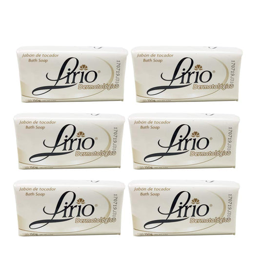 Lirio Dermatologico Bar Soap. Glycerin Enriched Antibacterial Soap. For Daily Use. Suitable For All Skin Types. 5.3 Oz. Pack Of