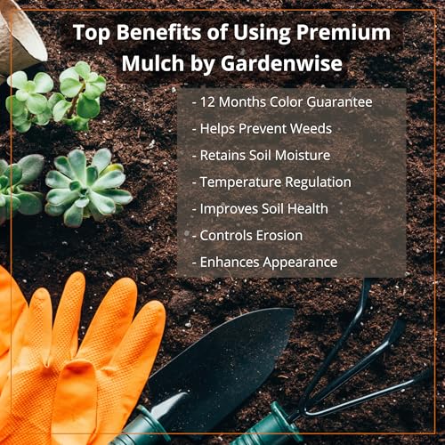 GARDENWISE Premium Black Wood Mulch for Landscaping, Gardens, Lawns, Potting Media, and Potted Plants (0.3 CF - 8 L - 9 QTS) - color: Black Wood Mulch, size: 0.3 CF - 8 L - 9 QTS