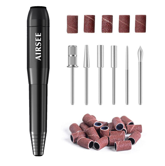 Airsee N14 Electric Nail Drill, Usb Portable Nail E File Machine, 20000 Rpm Adjustable Speed Direction, Professional Manicure Pe