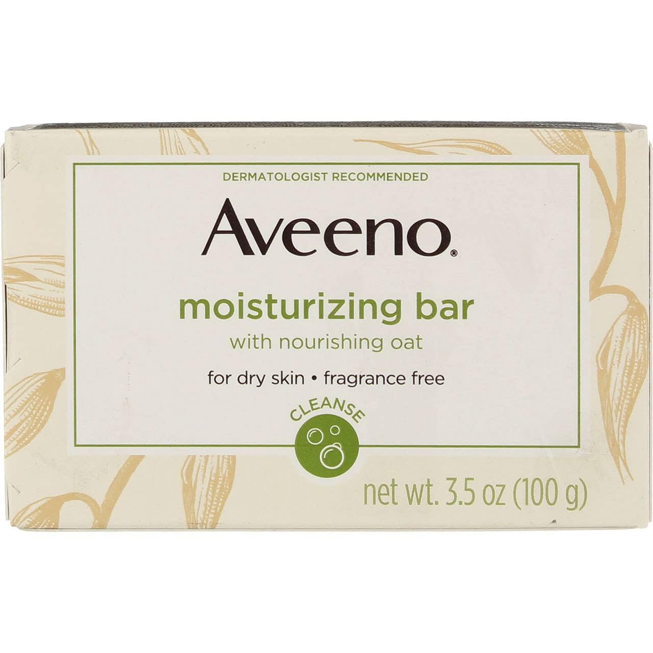 Aveeno Moisturizing Bar With Natural Colloidal Oatmeal For Dry Skin, Fragrance Free, 3.5 Oz (2 Pack)