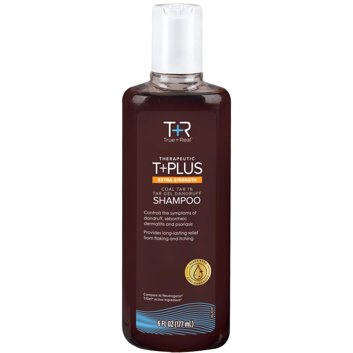 True+Real Coal Tar Therapeutic Tar Gel Anti-Dandruff Shampoo 1% Coal Tar, 6 Ounce
