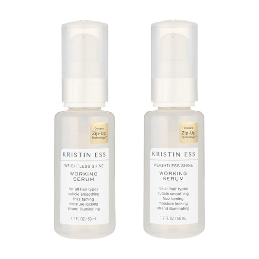 Kristin Ess Hair Weightless Shine Working Hair Serum, Frizz Taming, Cuticle Smoothing, Moisture Locking, Shine Enhancing, Color