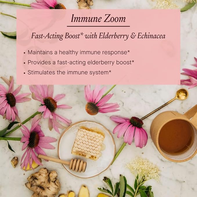 Urban Moonshine Immune Zoom - Stimulates Immune System* - Fast-Acting Immune Booster* with Echinacea, Elderberry & Raw Honey - Immune Support Supplement - Gluten Free Herbal Supplement* - 2 Fl Oz