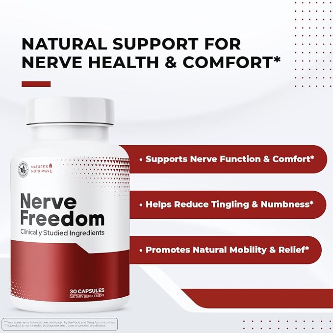 NerveFreedom Capsules - Plant-Based Formula with Turmeric, Alpha Lipoic Acid, and Magnesium Glycinate – Non-GMO, Made in The USA, Easy-to-Use, 30 Capsules, 1 Month Supply