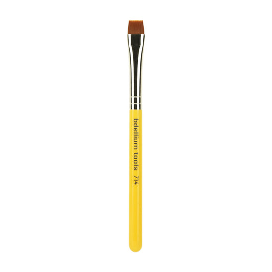 Bdellium Tools Professional Makeup Brush - Travel 714 Flat Eye Definer - Short Wooden Handle For Convenient Travel, For Eye Defi