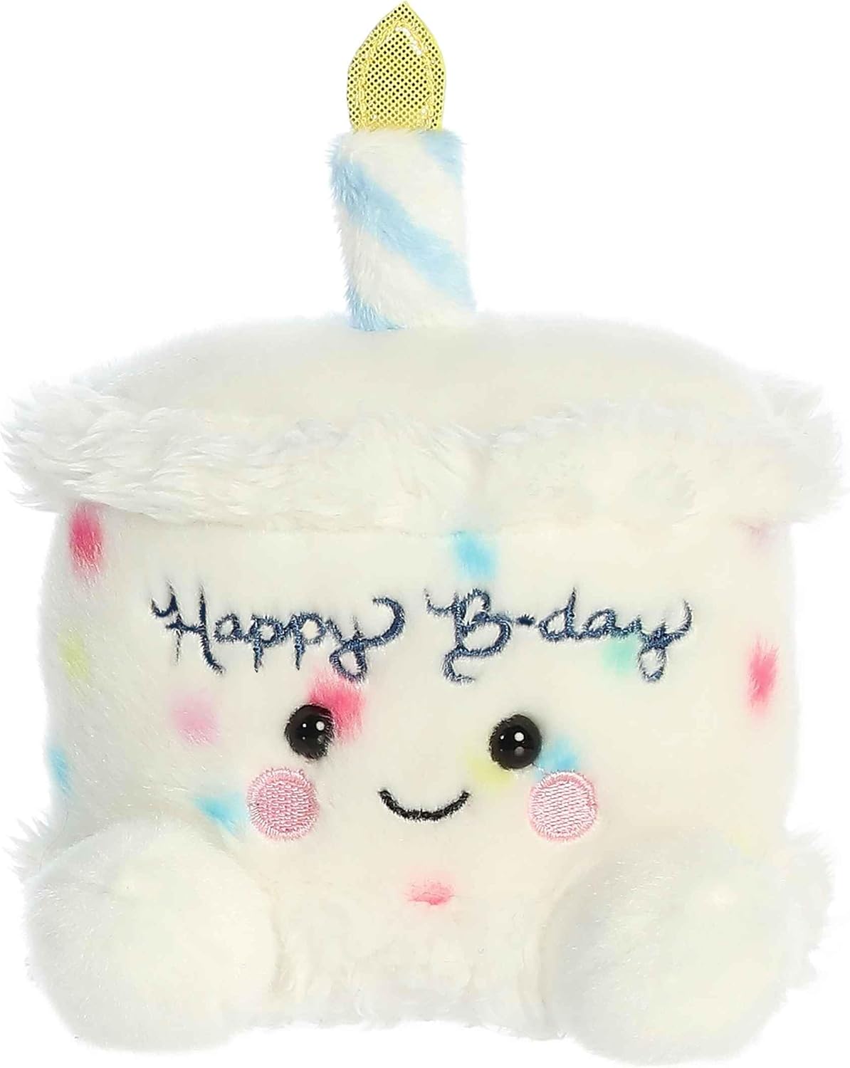 Aurora® Adorable Palm Pals™ Happy B'Day Cake Stuffed Animal - Fun Collectible Plush for Kids and Adult Collectors - Perfect for Decorating Rooms and Birthday Gifts - White 5.5 Inches