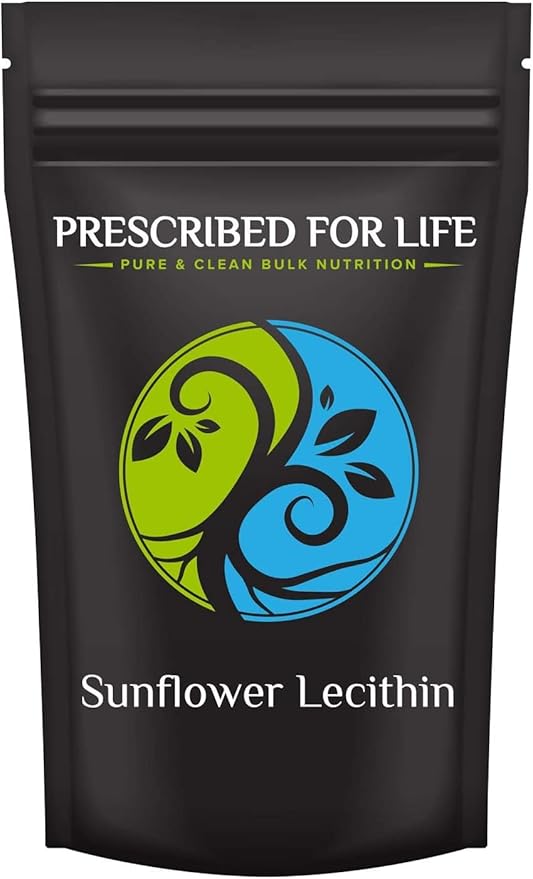Prescribed For Life Sunflower Lecithin Powder, Unbleached, Gluten Free, Vegan, Non GMO, Soy Free, Kosher, Naturally Rich in Choline & Essential Fatty Acids (20kg / 44lb)