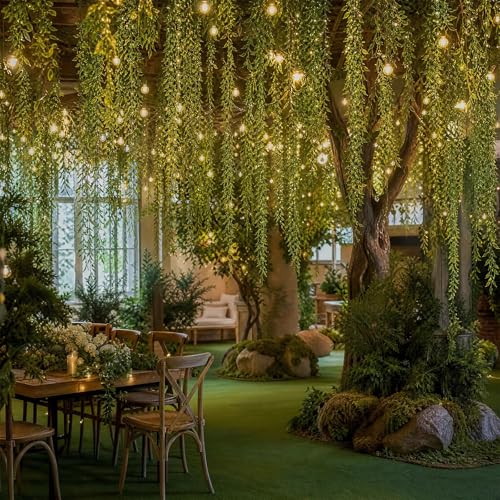 68.9ft Artificial Hanging Willow Vines Greenery Jungle Theme Decor for Woodland Forest Safari Party, Classroom Home Garden Wall Indoor Outdoor DIY Decoration