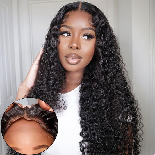 Yuzhou Grace 5X5 Hd Lace Glueless Closure Wigs Human Hair Pre Plucked Pre Cut With Elastic Band Ready To Wear Deep Wave Curly Wi