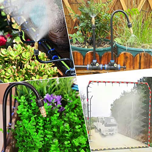 82FT Drip Irrigation Kit, Automatic Garden Watering System with Tool-Free Quick Connectors, 360° Bending Drippers & Copper Misting Nozzles for Greenhouse, Patio, Lawn & Vegetable Garden. (25M) - size: 25M