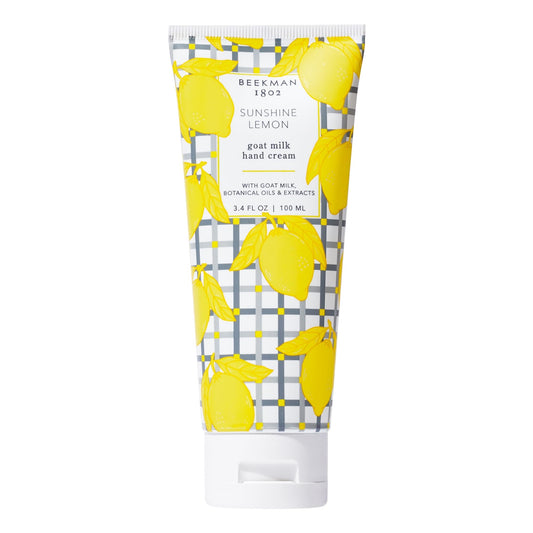 Beekman 1802 Sunshine Lemon Hand Cream - Scented - 3.4 Fl Oz - Nourishes, Hydrates & Repairs - With Goat Milk, Shea Butter & Gly