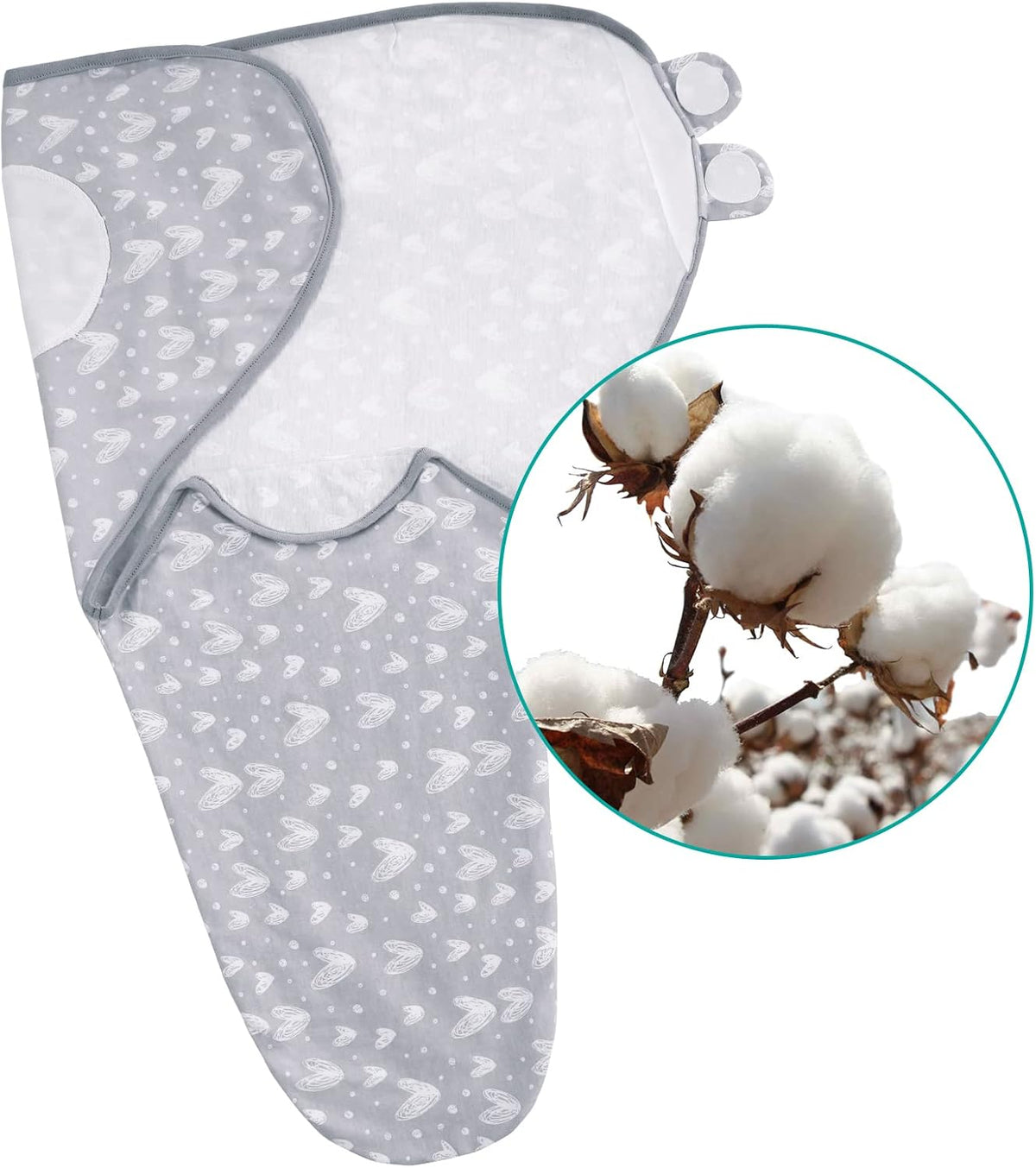 Biloban Baby Swaddles 0-3 Months for Boy Girls, Baby Swaddle | Newborn Swaddle, Cotton Swaddle Blanket, Baby Essentials, Lovely Grey Print, 2 Pack