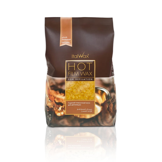 Italwax Natural - 1Kg / 2.2Lb - Hard Wax Beads For Hair Removal - Natural Formulation Ideal For All Skin Type - Unscented - Reco