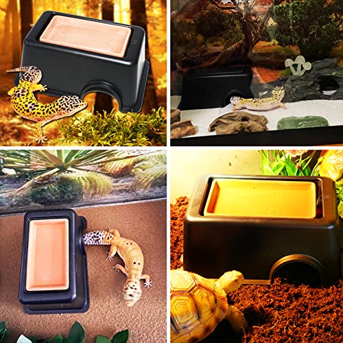 Hamiledyi Reptile Hide Box Gecko Hideout Cave with Sink Humidifier and Extra Large Tortoise Hide 20"x 11.8" Wooden Reptile Hides Large Snake Hide for Ball Python Bearded Dragon Chameleon Lizard