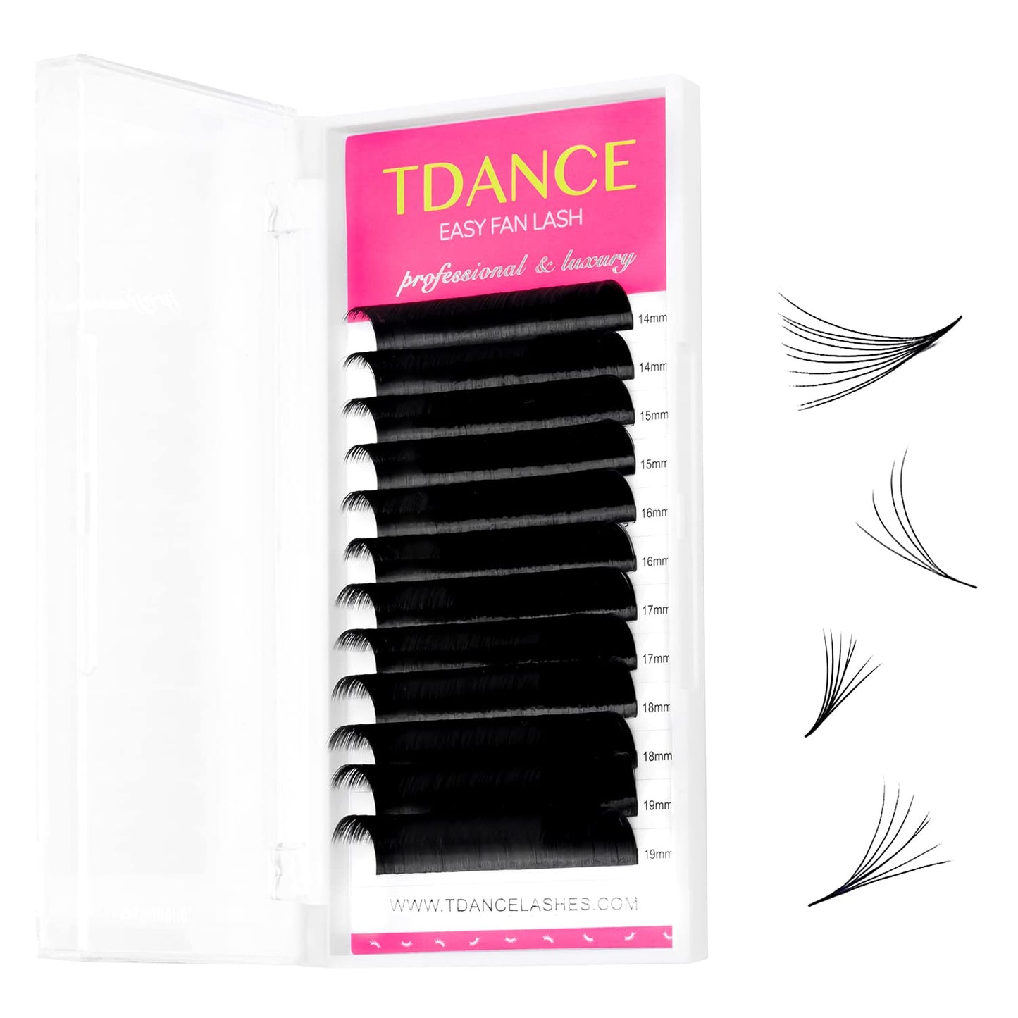 Tdance Eyelash Extension Supplies Rapid Blooming Volume Eyelash Extensions Thickness 0.03 Cc Curl Mix 14-19Mm Easy Fan Volume La