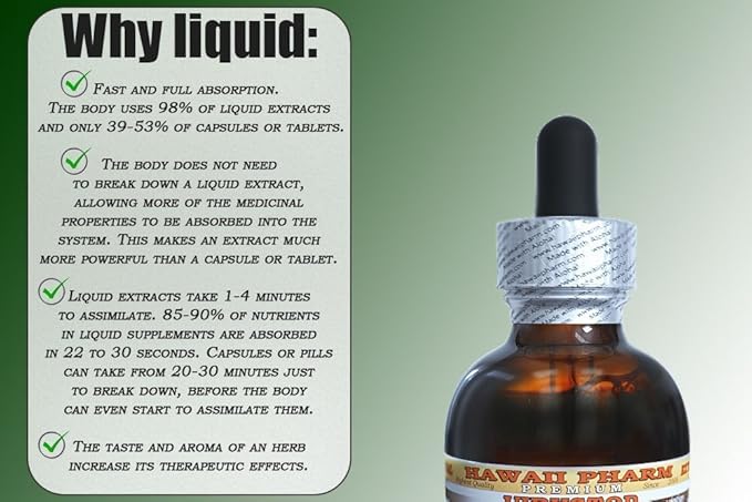 Valerian Alcohol-Free Liquid Extract, Organic Valerian (Valeriana Officinalis) DriedRoot Glycerite Natural Herbal Supplement, Hawaii Pharm, USA 2x32 fl.oz