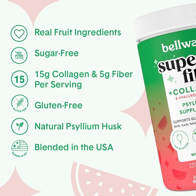 Bellway Super Fiber Powder + Collagen, Watermelon Super Fiber Gummies