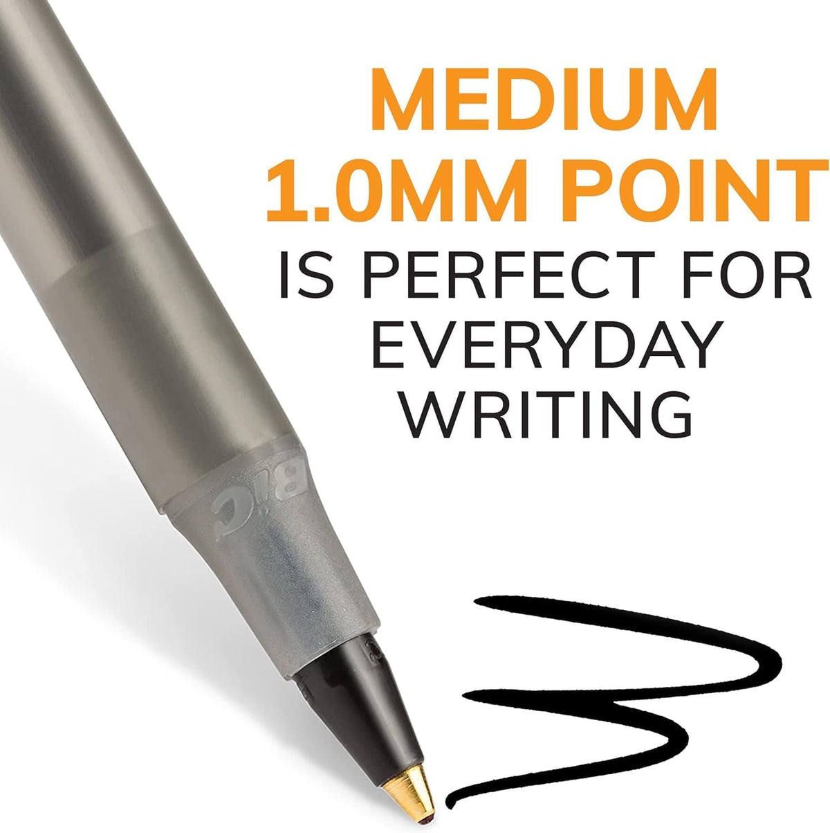 BIC Round Stic Xtra Life Black Ballpoint Pens, Medium Point (1.0mm), 36-Count Pack of Bulk Pens, Flexible Round Barrel for Writing Comfort, No. 1 Selling Ballpoint Pens