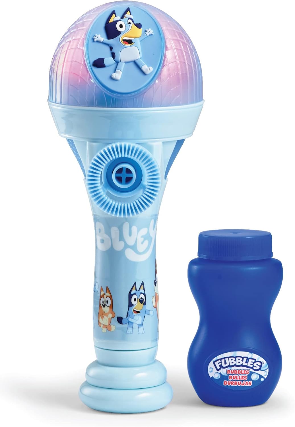 Bluey Dance Mode Bubble Machine and Toy Microphone with Bubble Solution for Kids