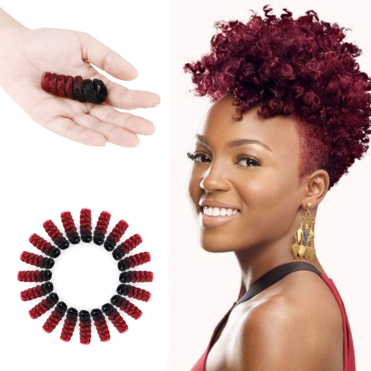 Miman 5 Packs 10 Inch Short Saniya Curls Crochet Hair For Black Women 12Mm Bouncy Crochet Braids Synthetic Braiding Hair For Diy