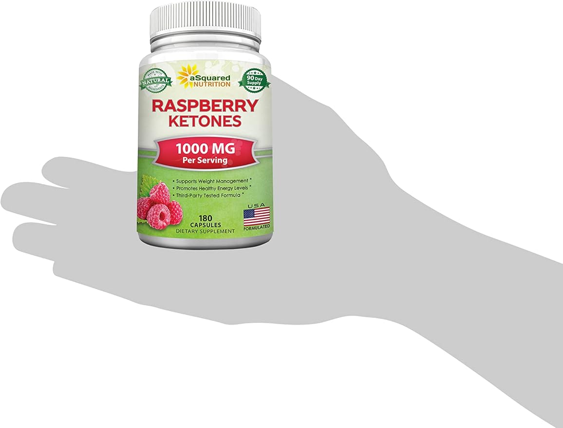 aSquared Nutrition Natural Raspberry Ketones 1000mg-180 Capsules-Weight Loss Supplement, Max Strength Plus Appetite Suppressant Diet Pills, Premium Lean Health Powder to Boost Pure Energy & Metabolism