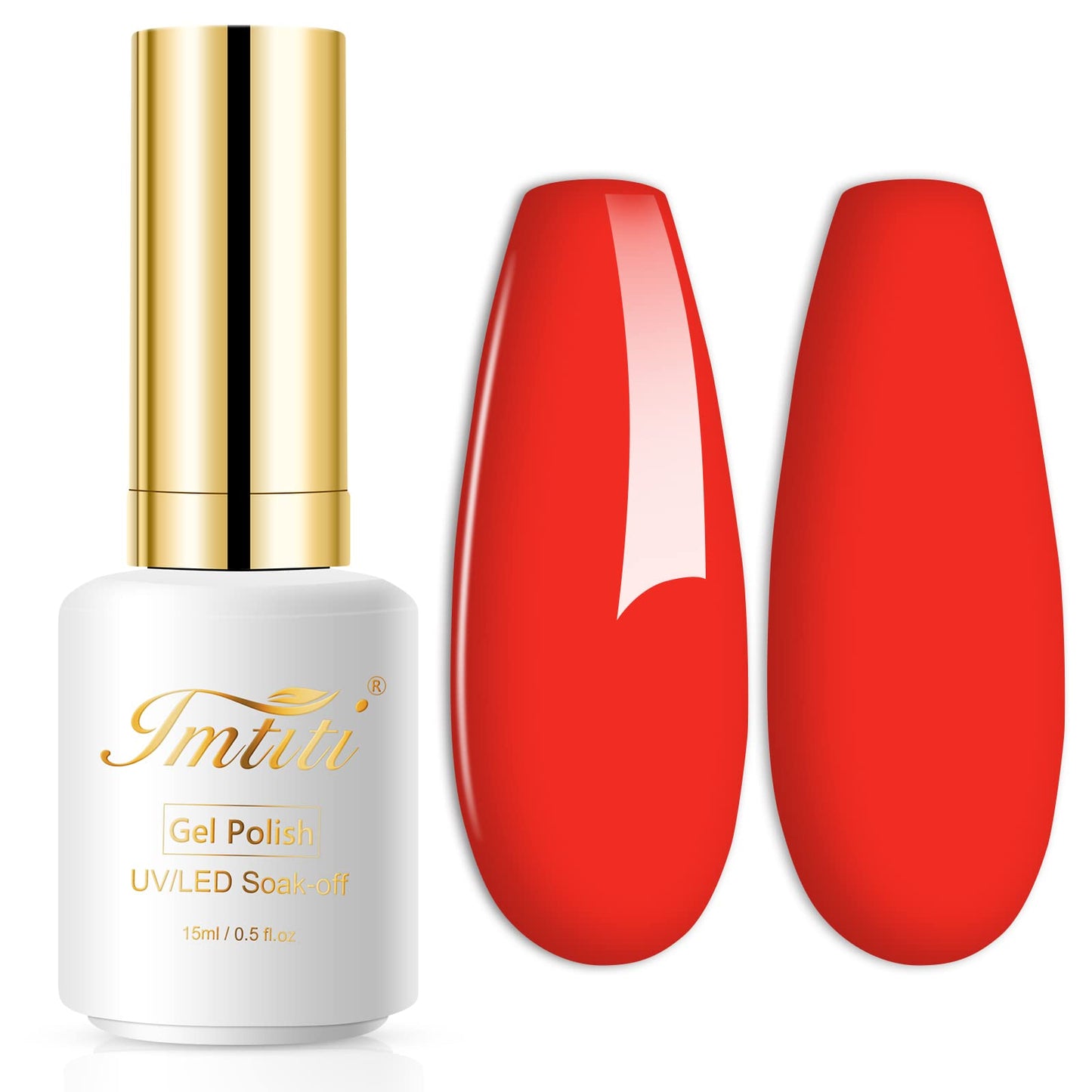 Imtiti Gel Nail Polish, 1 Pcs 0.5 Fl Oz Scarlet Red Color Gel Polish Soak Off Led U V Nail Gel Polish Nail Polish Diy Nail Art S