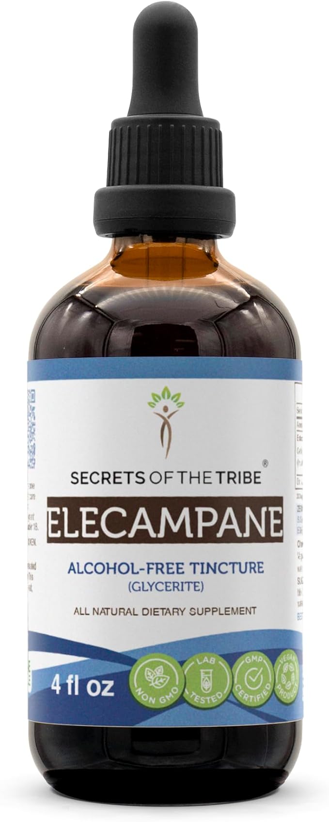 Secrets of the Tribe Elecampane Alcohol-Free Liquid Extract, Elecampane (Inula Helenium) Dried Root Tincture Supplement (4 FL OZ)