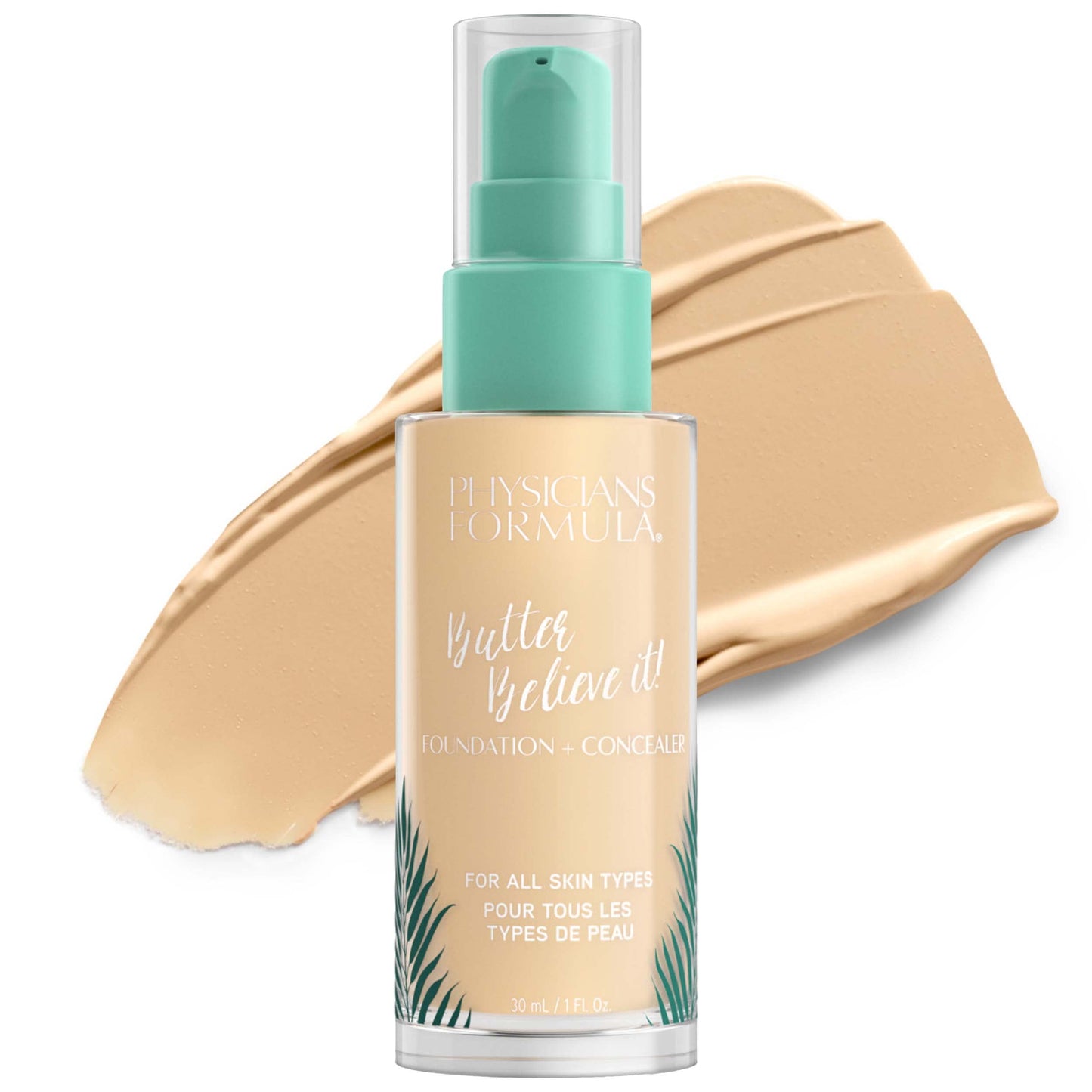 Physicians Formula Butter Believe It! Foundation + Concealer, Fair, 1 Fl Oz - Dermatologist Tested, Clinically Tested Makeup for Flawless Skin
