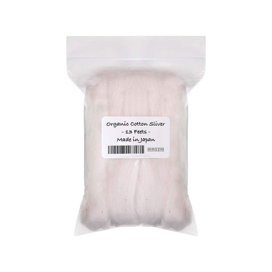 Japanese Organic Cotton Sliver 13 Feets 100% Organic Unbleached [Made In Japan] (1 Pack)