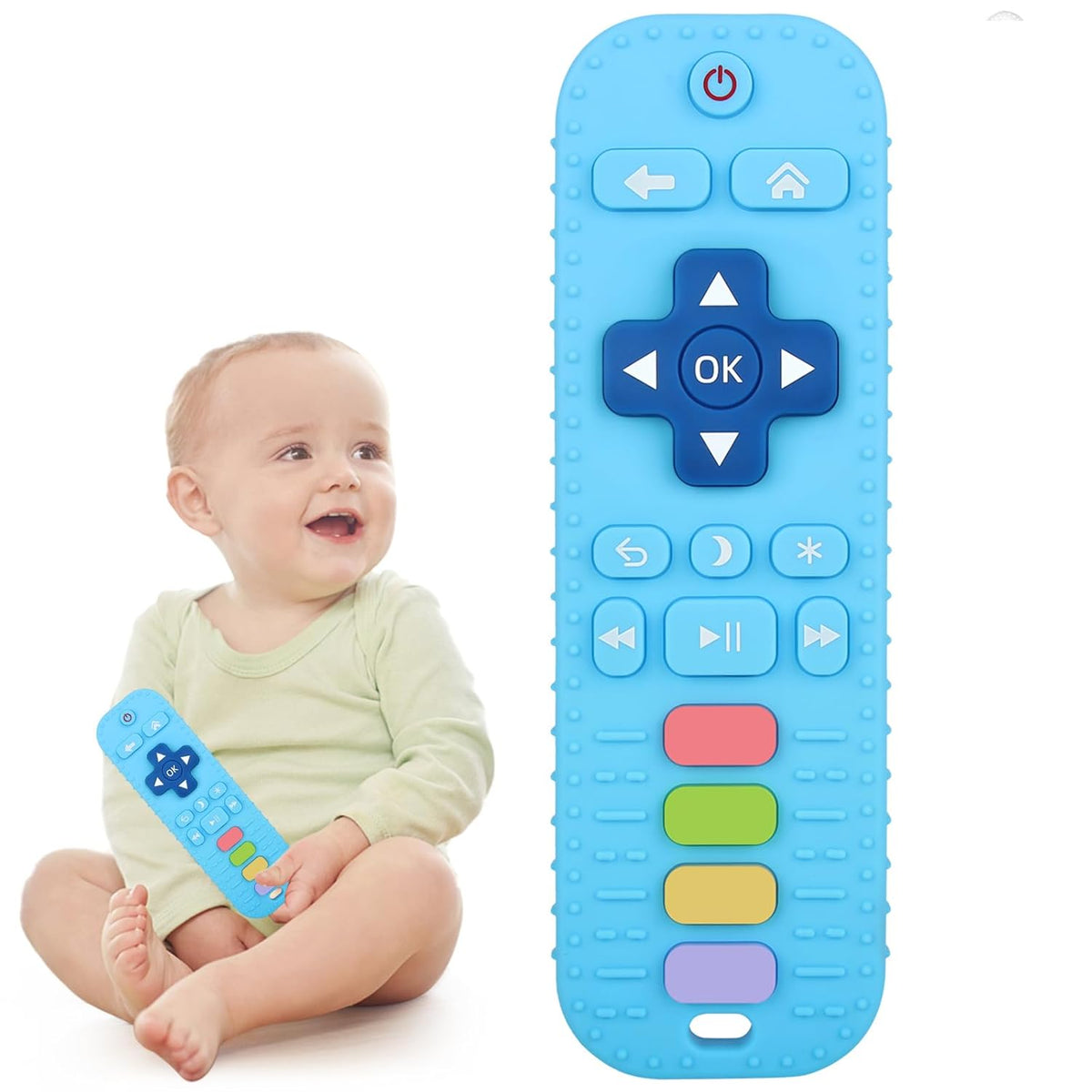 Chuya Silicone Remote Teethers Baby Teething Toys, TV Remote Teether for 3-6-12-18 Months Babies