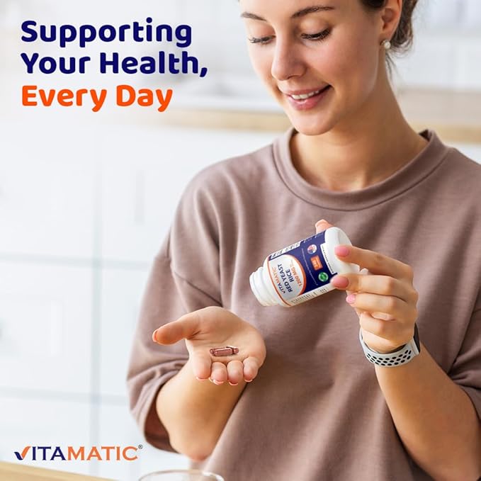 Vitamatic Red Yeast Rice 1200 mg Per Serving - 240 Veg Capsules - Made in The USA - Non-GMO & Gluten Free
